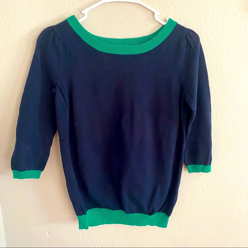 Navy Blue + Green Sweater